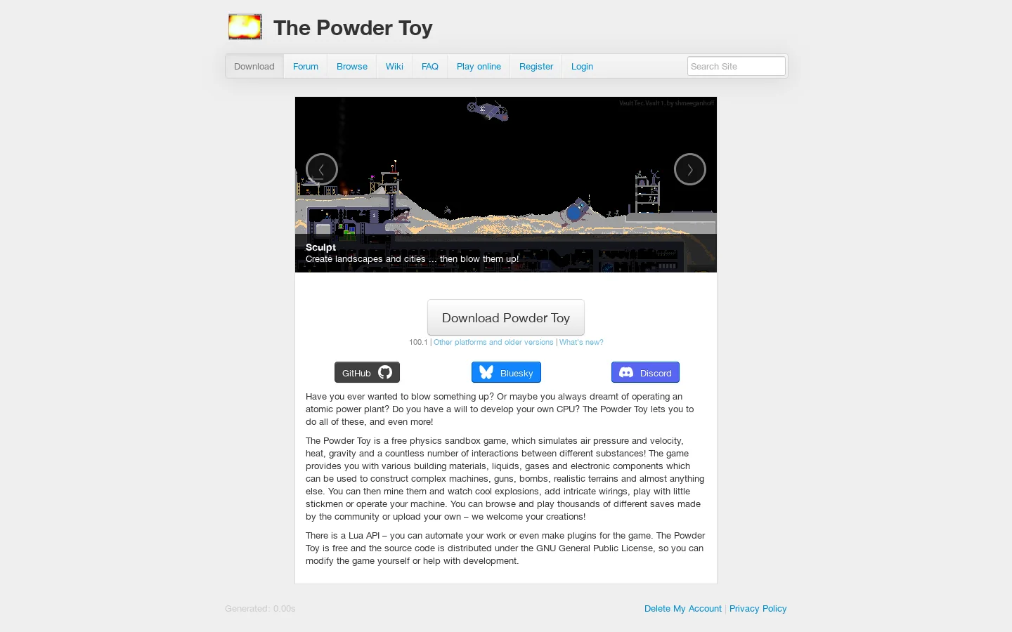 Download Homepage screenshot