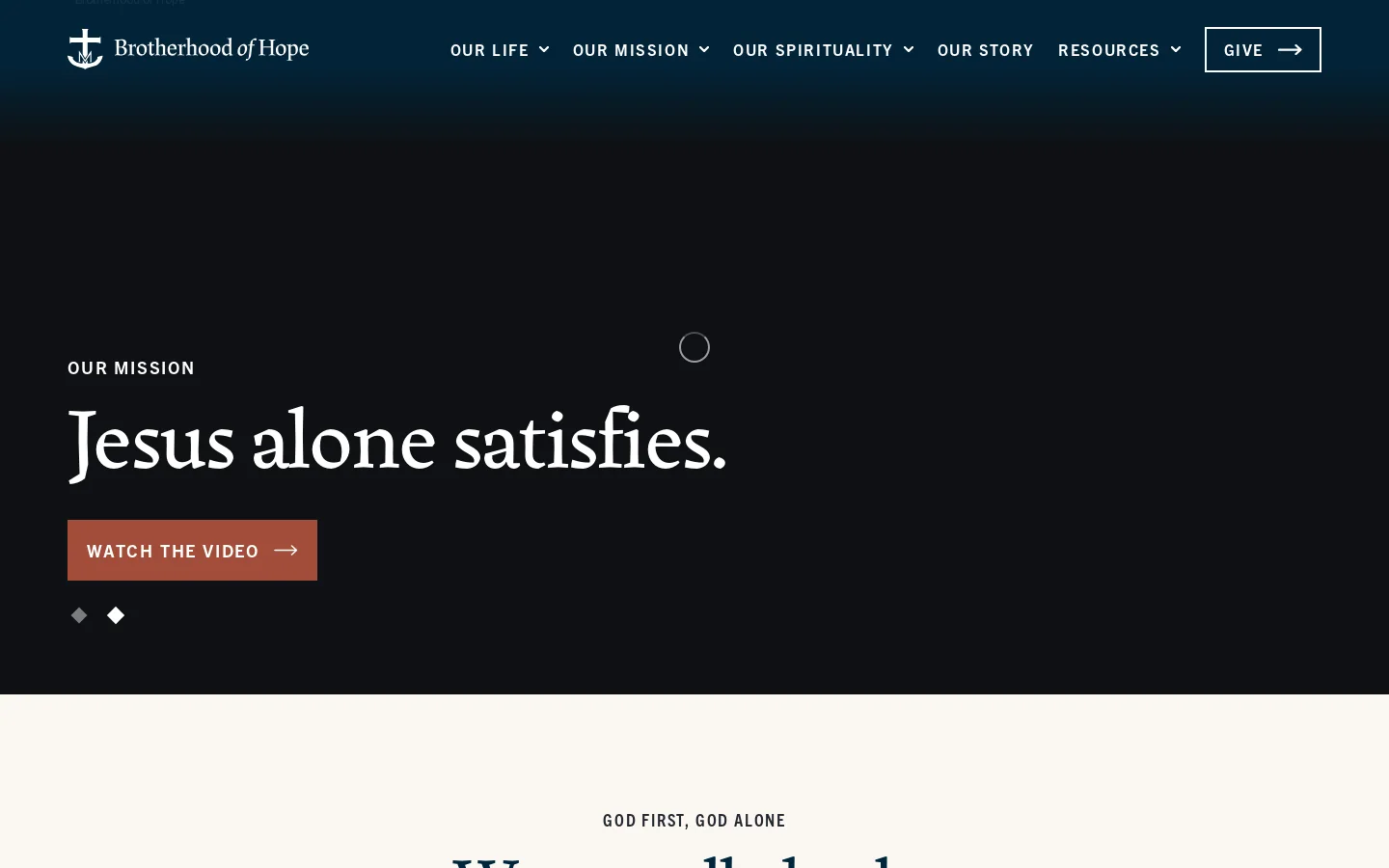 Brotherhood of Hope Homepage screenshot