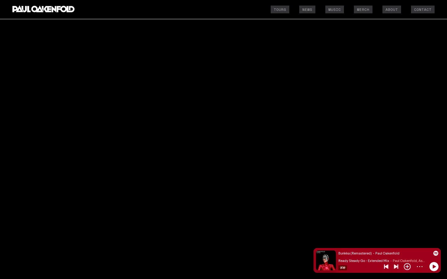 Paul Oakenfold Homepage screenshot