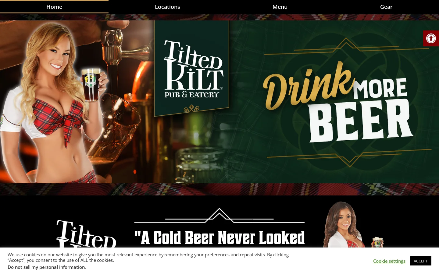 Tilted Kilt Homepage screenshot