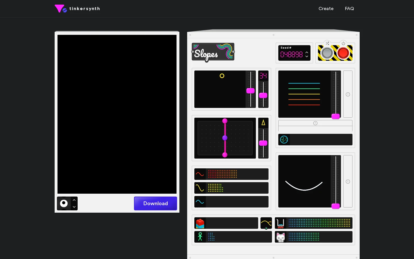 Tinkersynth Homepage screenshot