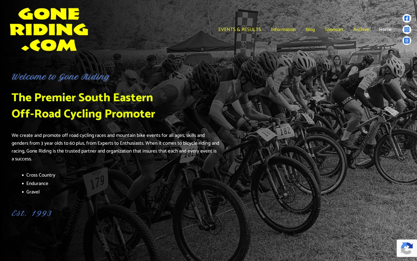 Gone Riding Homepage screenshot
