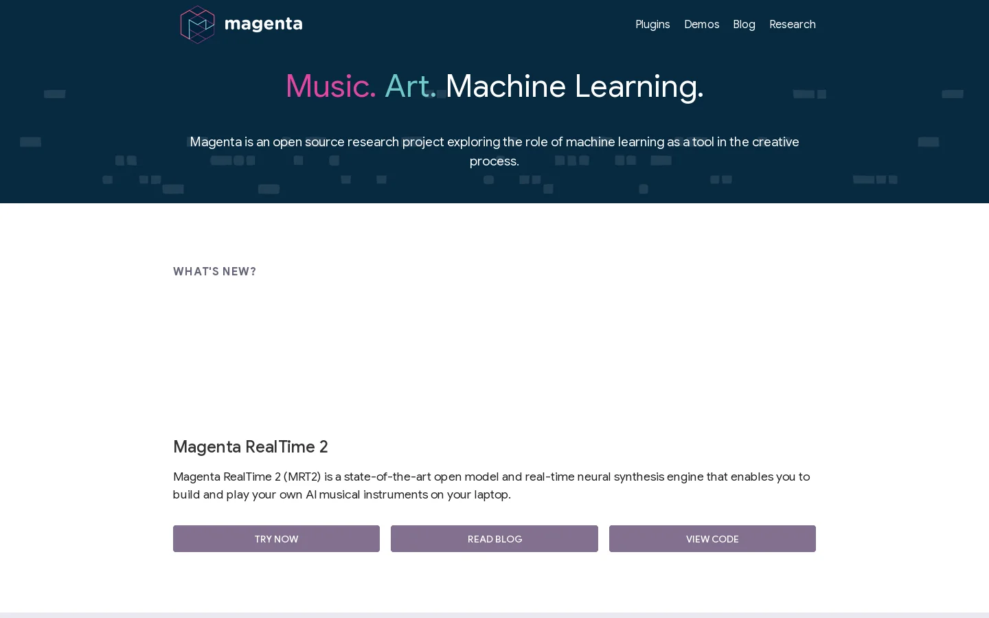 Magenta Homepage screenshot