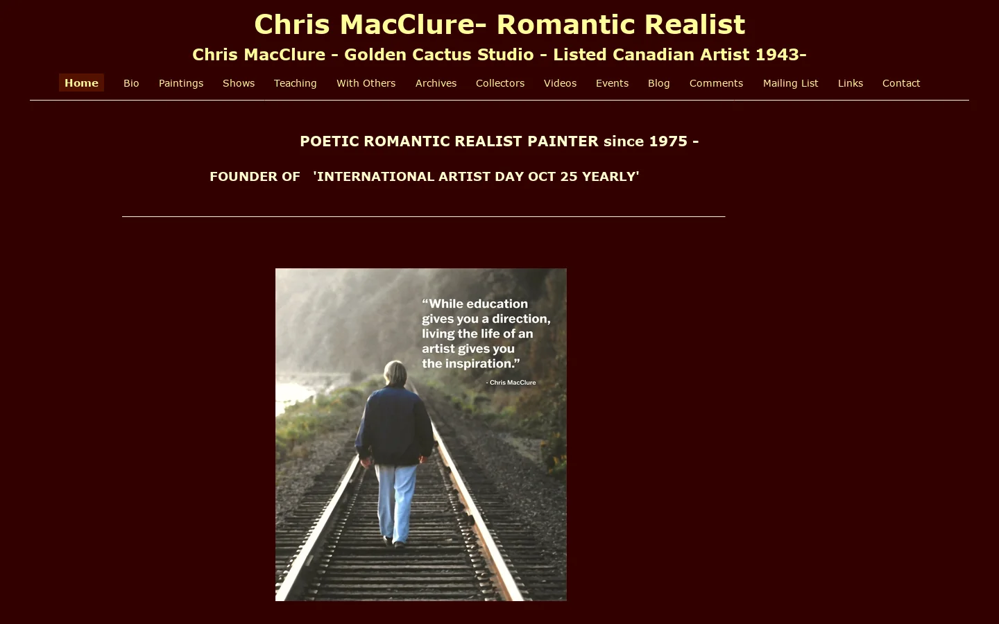 Chris MacClure- Romantic Realist Homepage screenshot