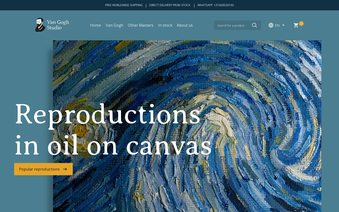 Van Gogh Studio Homepage screenshot