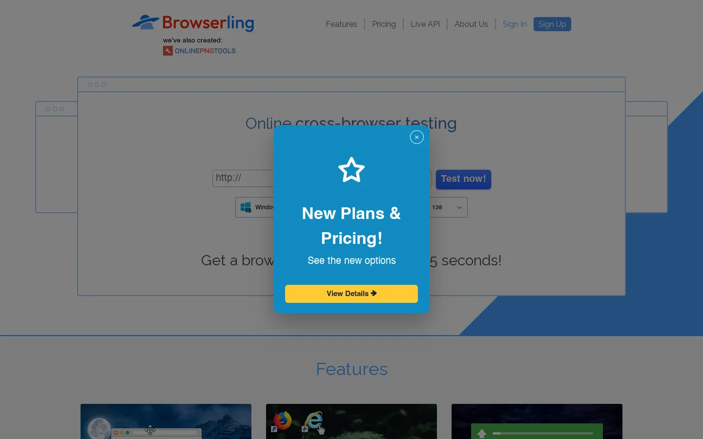 Browserling Homepage screenshot