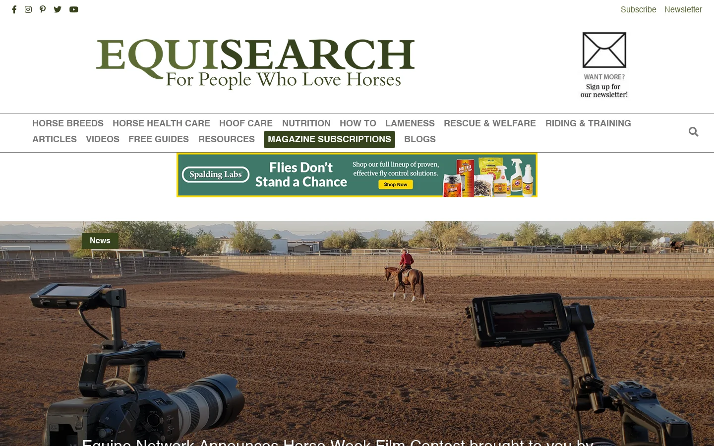 EquiSearch Homepage screenshot