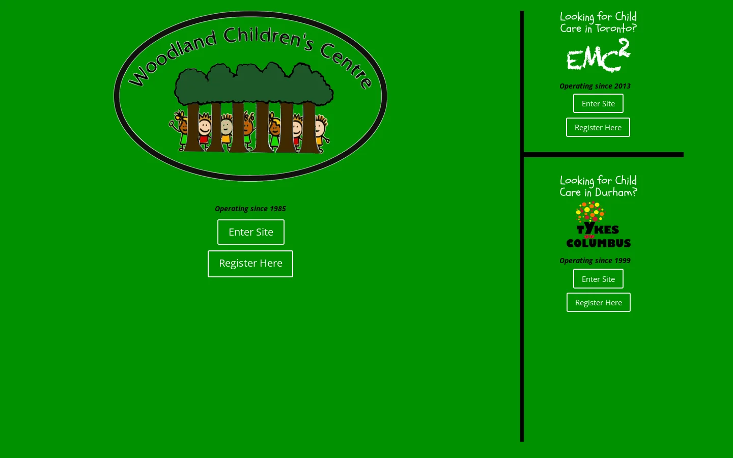 Woodland Children's Centre Homepage screenshot