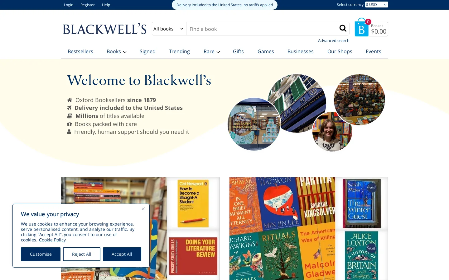 Blackwell's, books for life and for learning Blackwell's Homepage screenshot