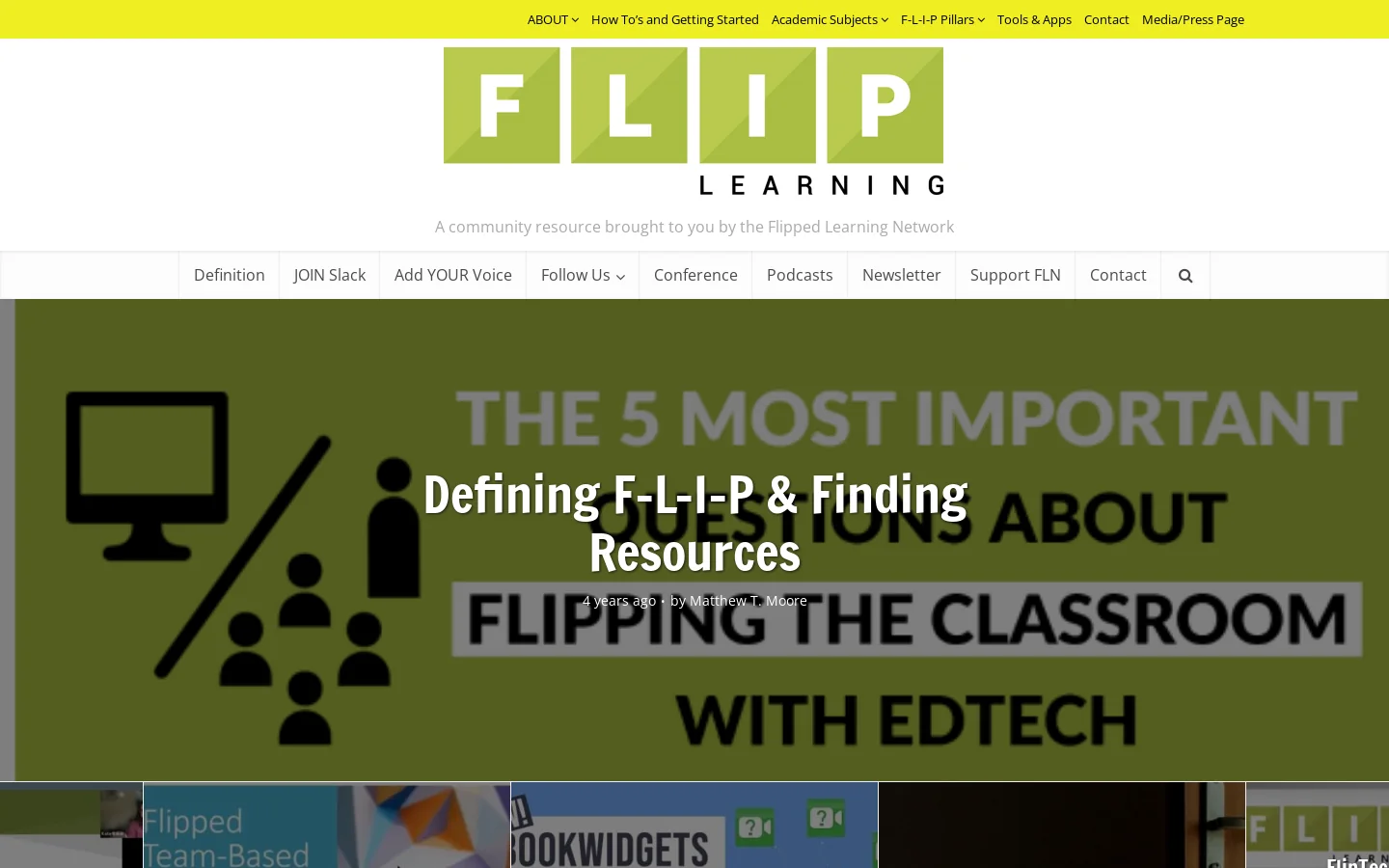 Flipped Learning Network Hub Homepage screenshot