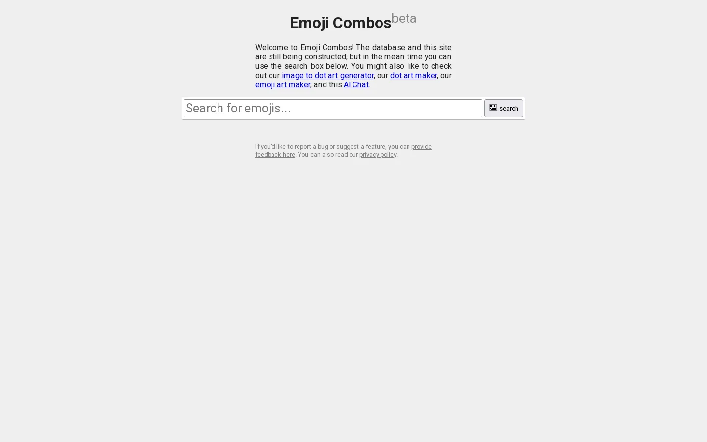 Emoji Combos Homepage screenshot