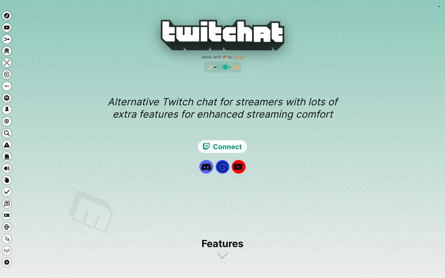Twitchat Homepage screenshot