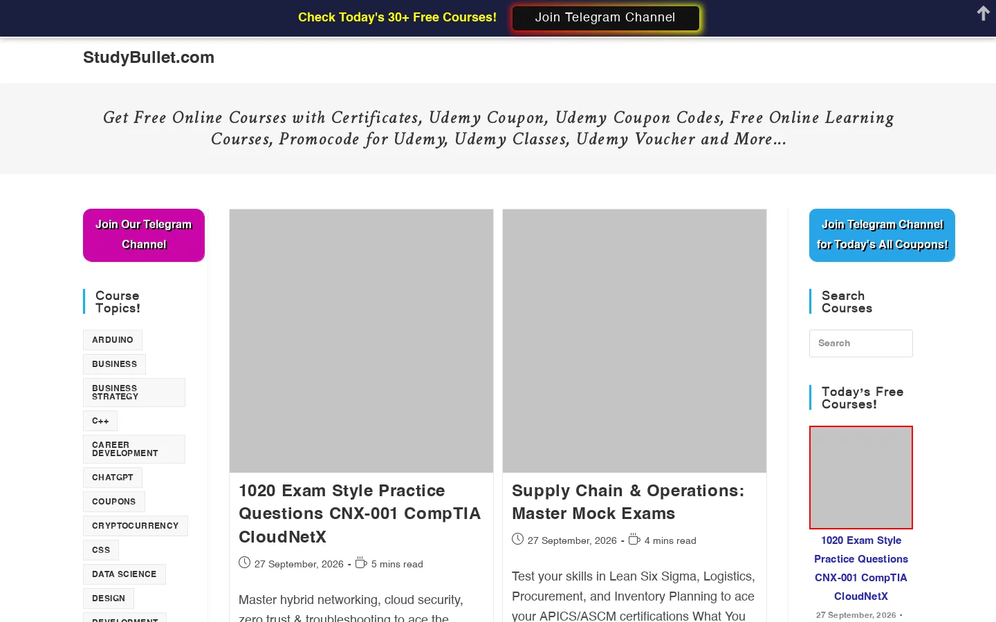 StudyBullet.com Homepage screenshot