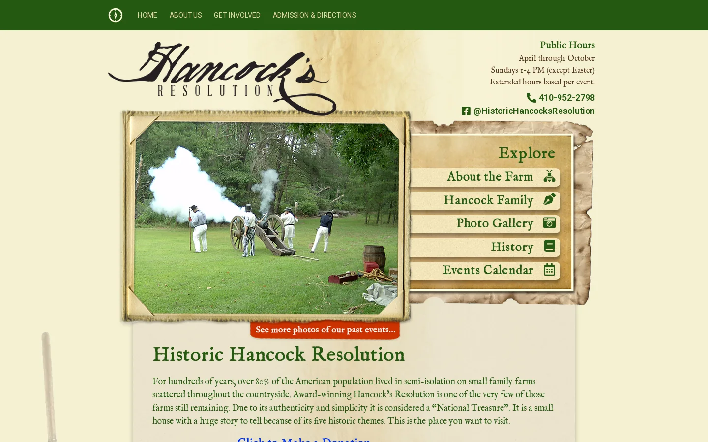 Historic Hancocks Resolution Homepage screenshot