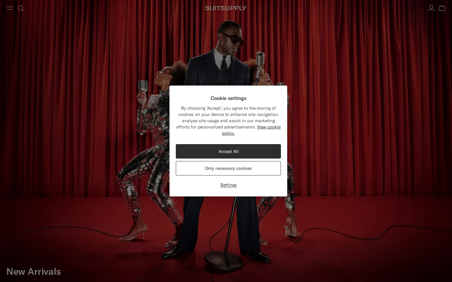 SUITSUPPLY Homepage screenshot