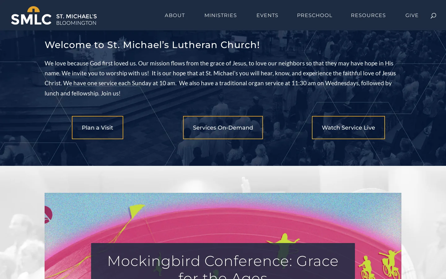 St. Michael's Lutheran Church - Bloomington, MN | A Community of Faith Dedicated to Loving God and Serving People Homepage screenshot
