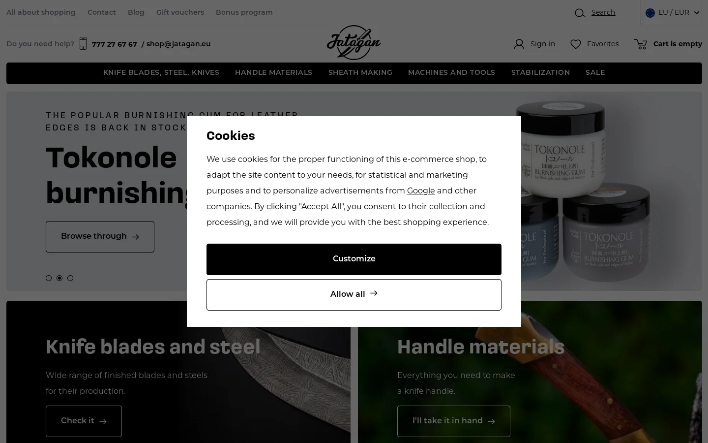 Jatagan Homepage screenshot