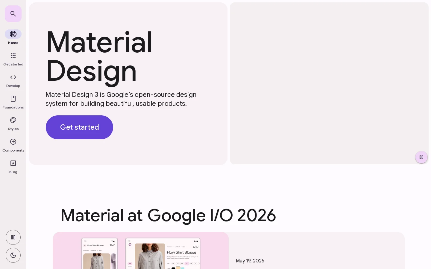 Material Design 3 - Google's latest open source design system Homepage screenshot