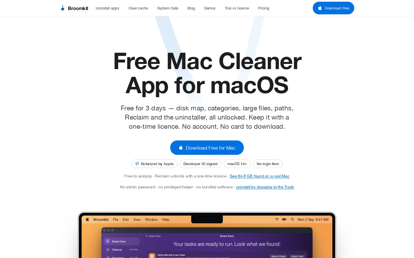 Broomkit Homepage screenshot