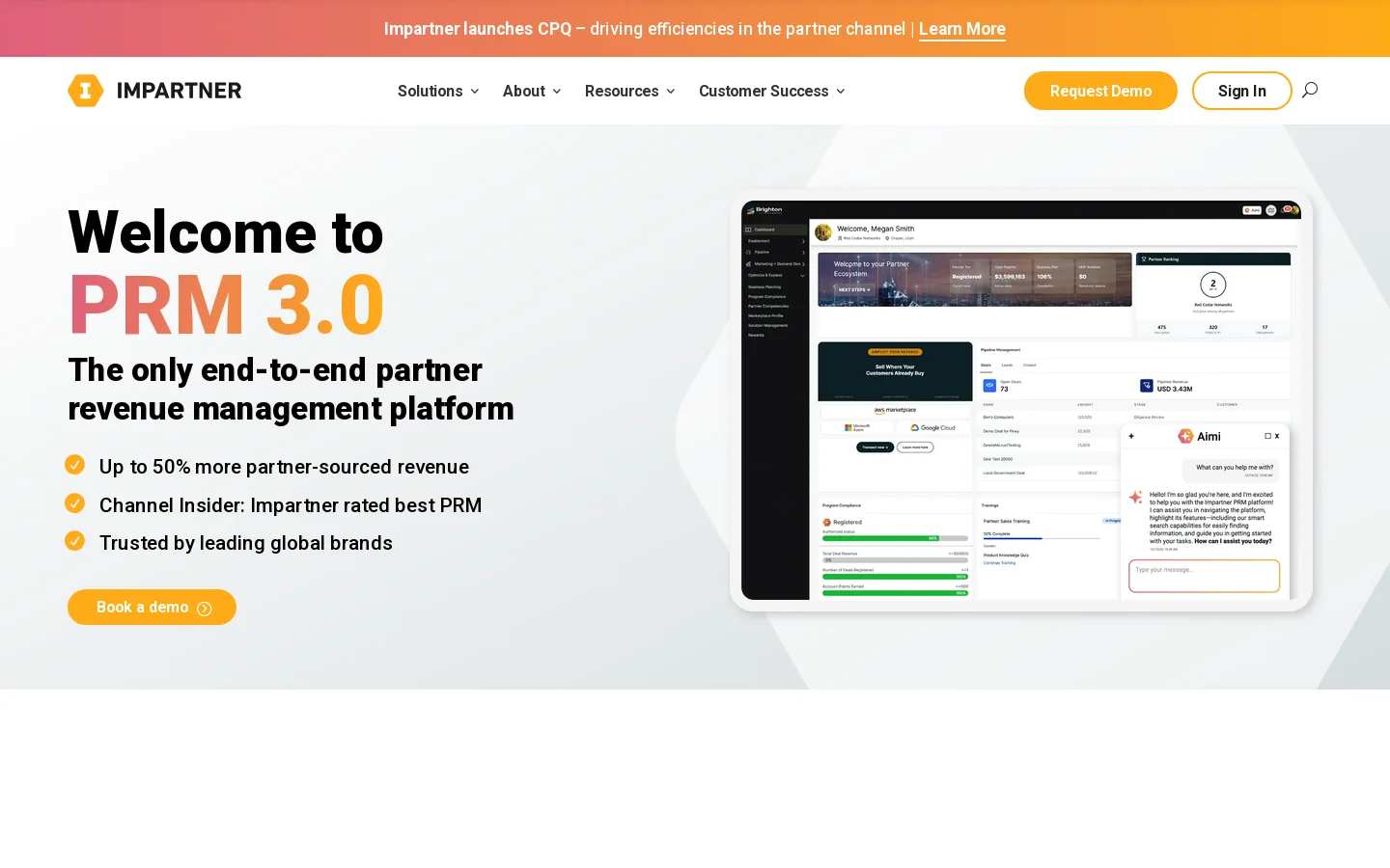 Impartner Homepage screenshot