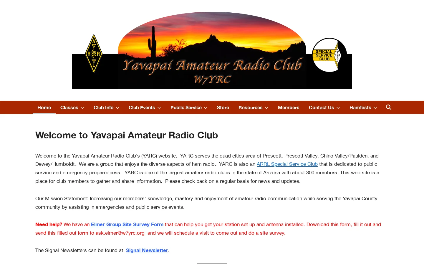 W7YRC Homepage screenshot