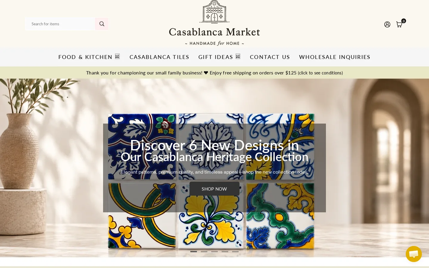 Casablanca Market Homepage screenshot