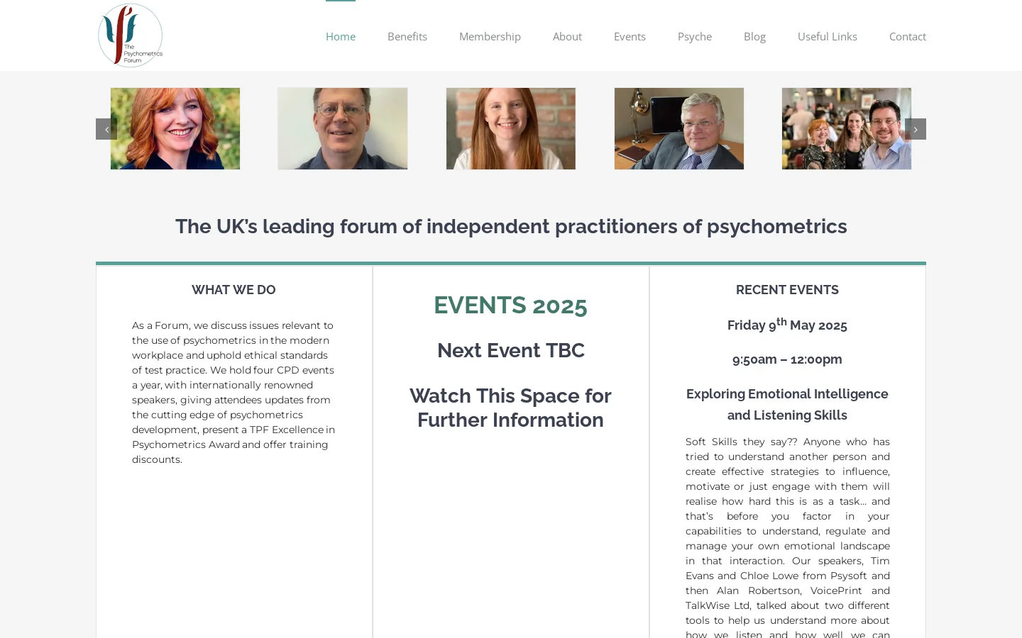 The Psychometrics Forum Homepage screenshot