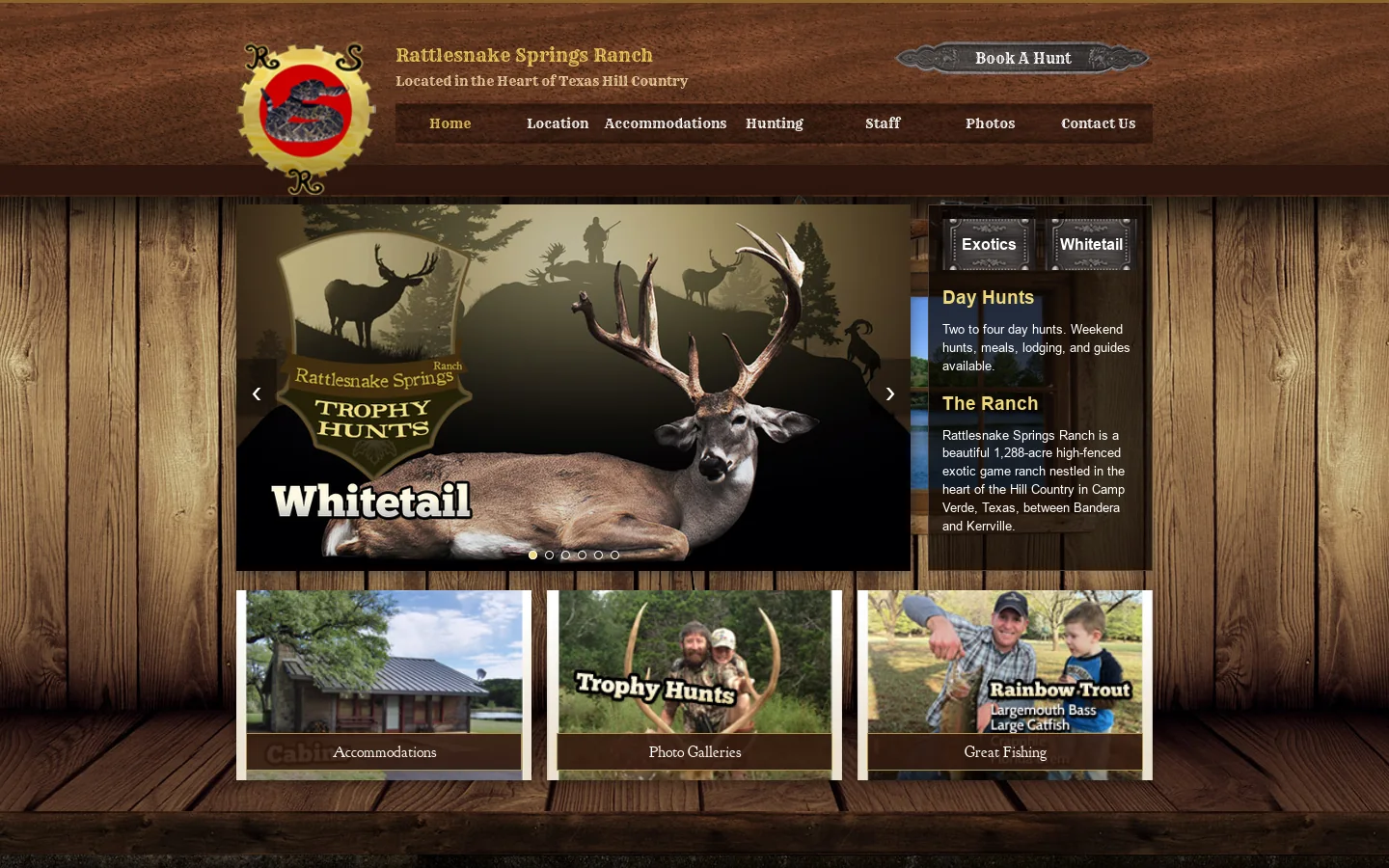 Rattlesnake Springs Ranch Homepage screenshot