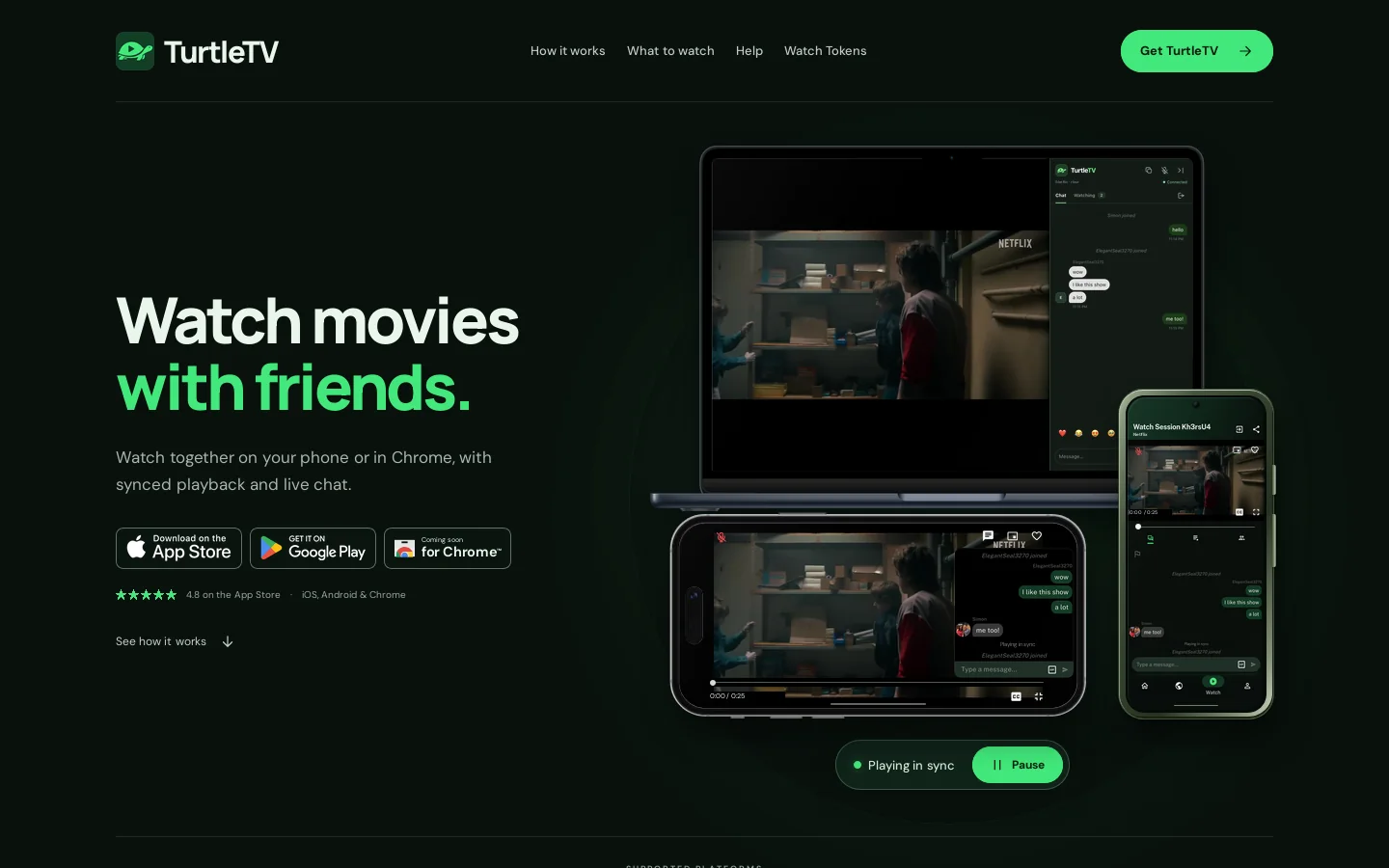TurtleTV Homepage screenshot