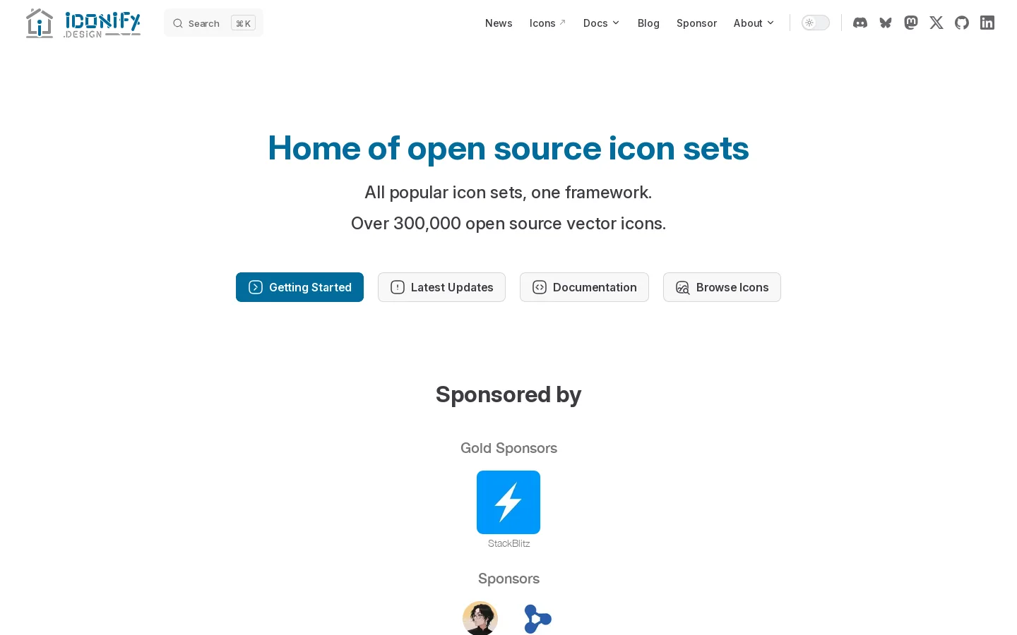 Iconify Design Homepage screenshot