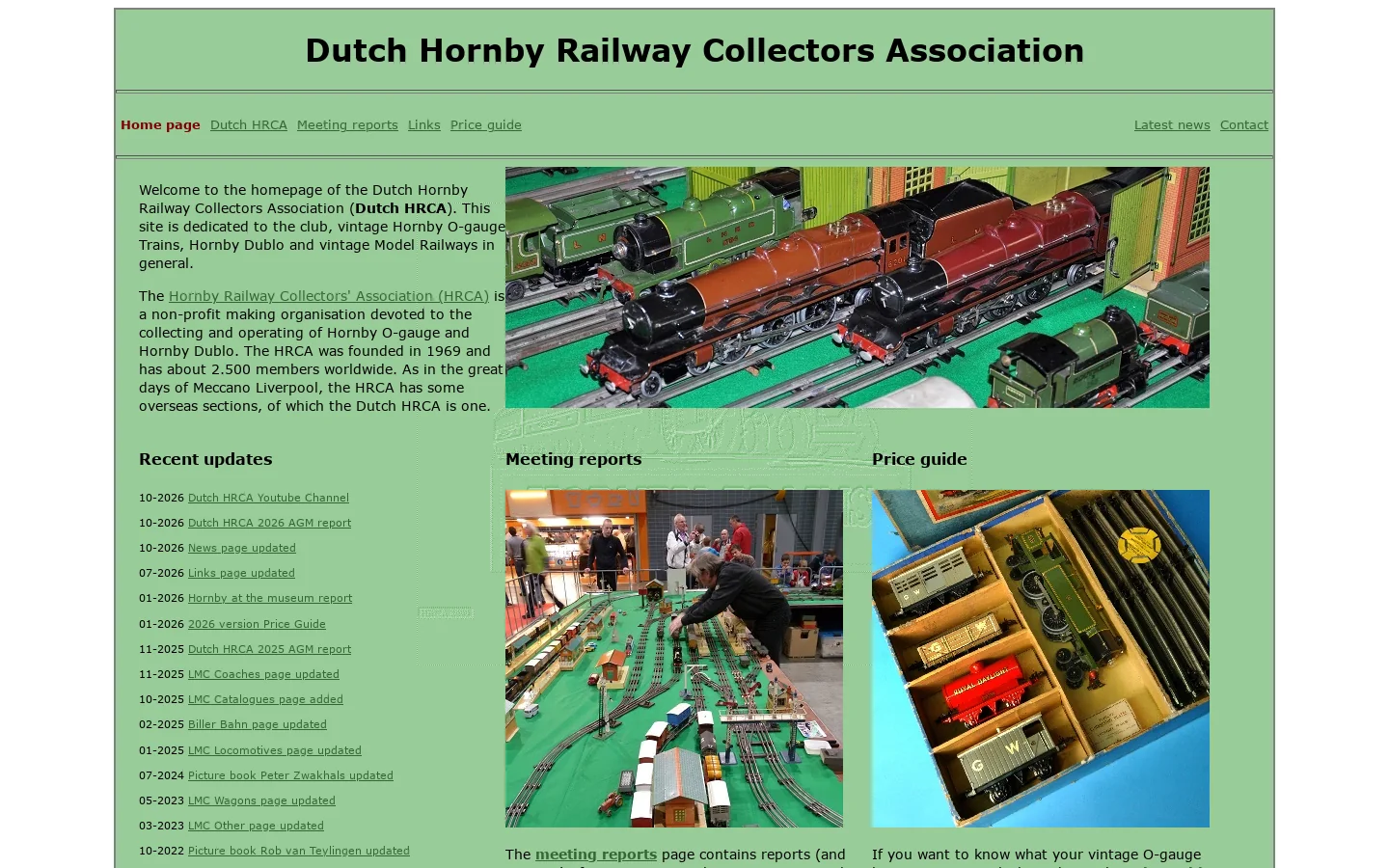 Dutch HRCA home page Homepage screenshot