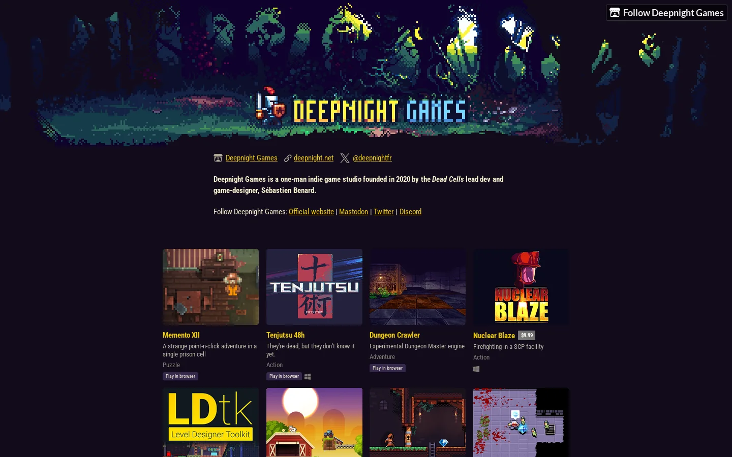 Deepnight Games Homepage screenshot