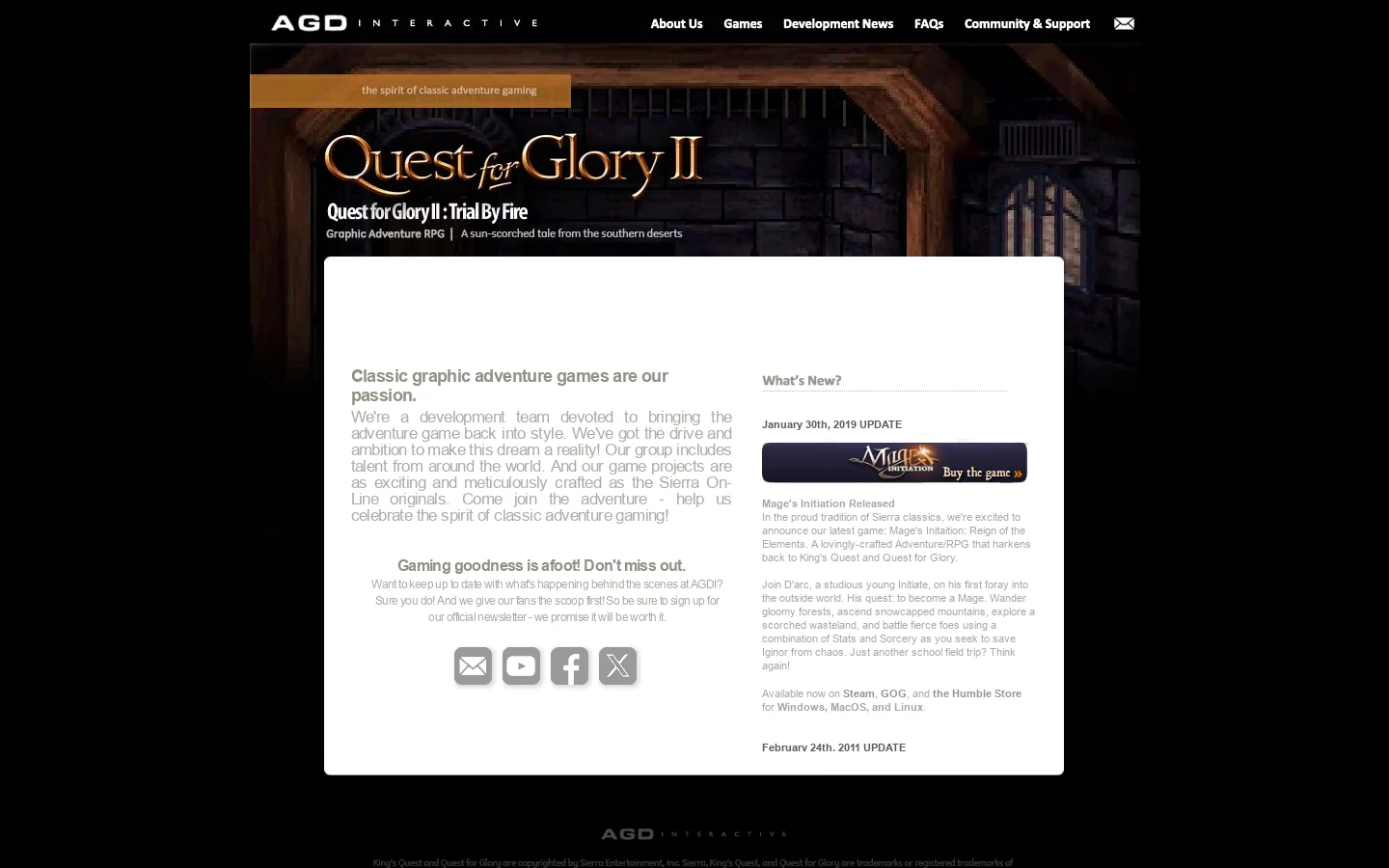 AGD Interactive Homepage screenshot
