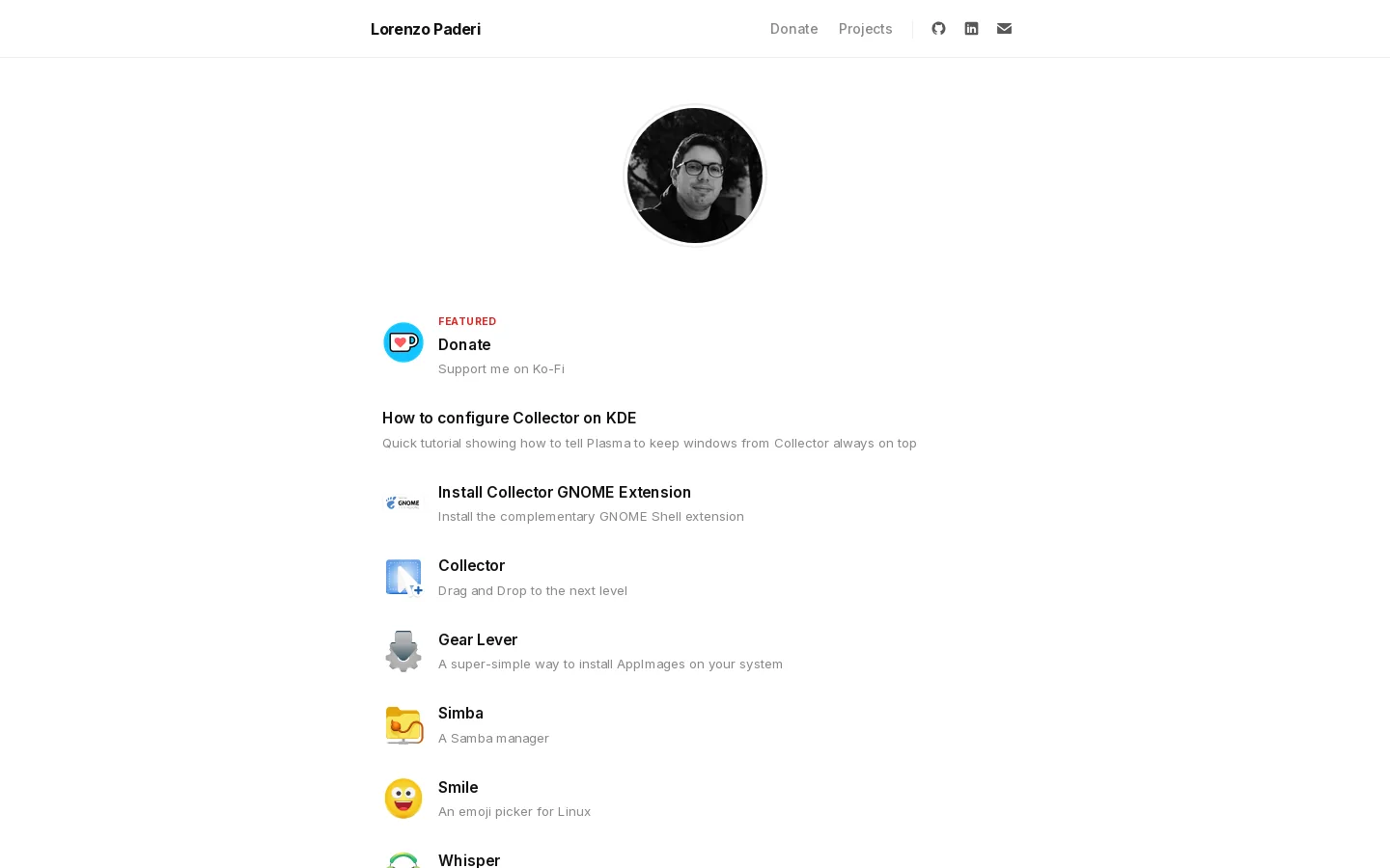 Lorenzo Paderi Homepage screenshot