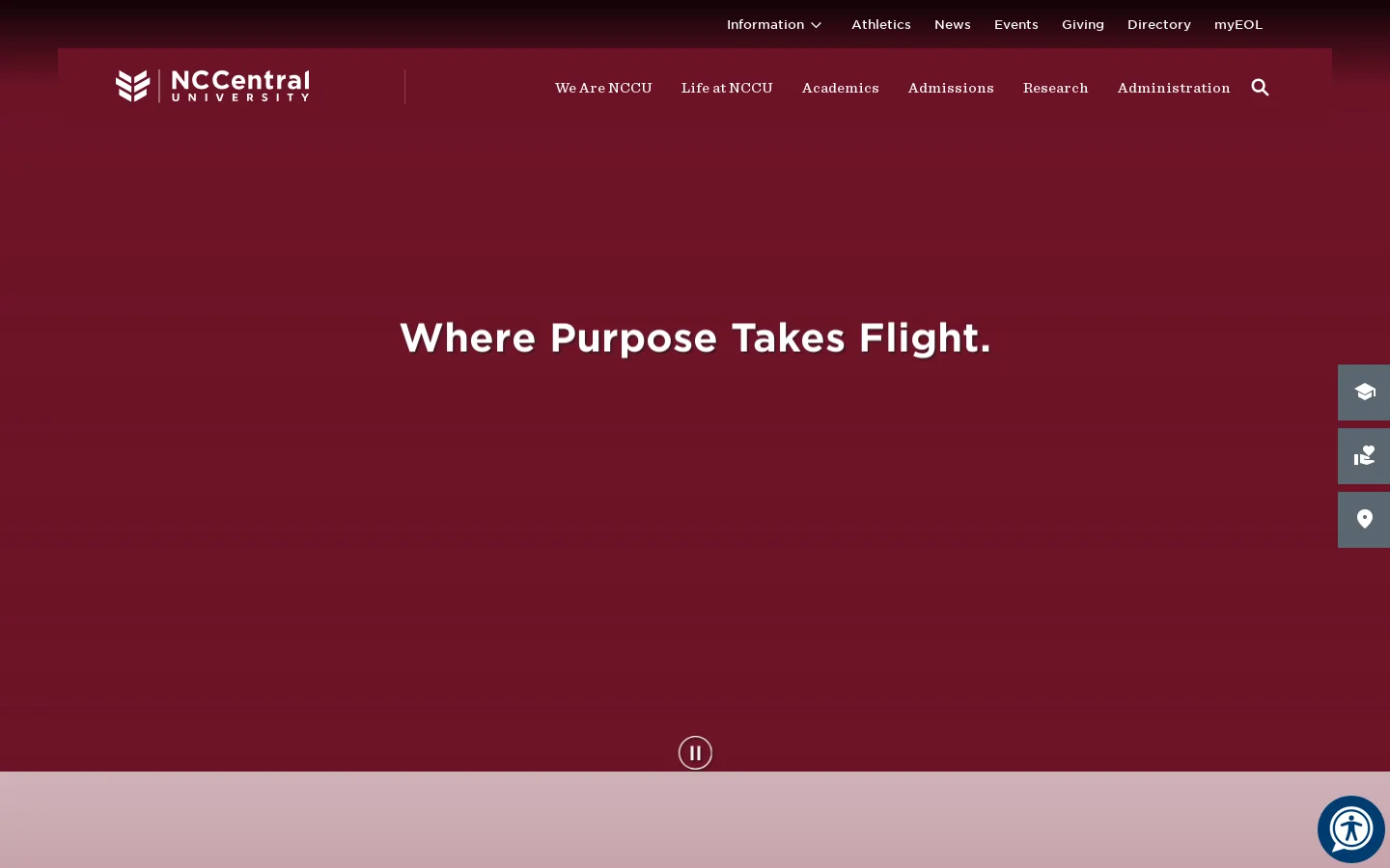 Home | North Carolina Central University Homepage screenshot