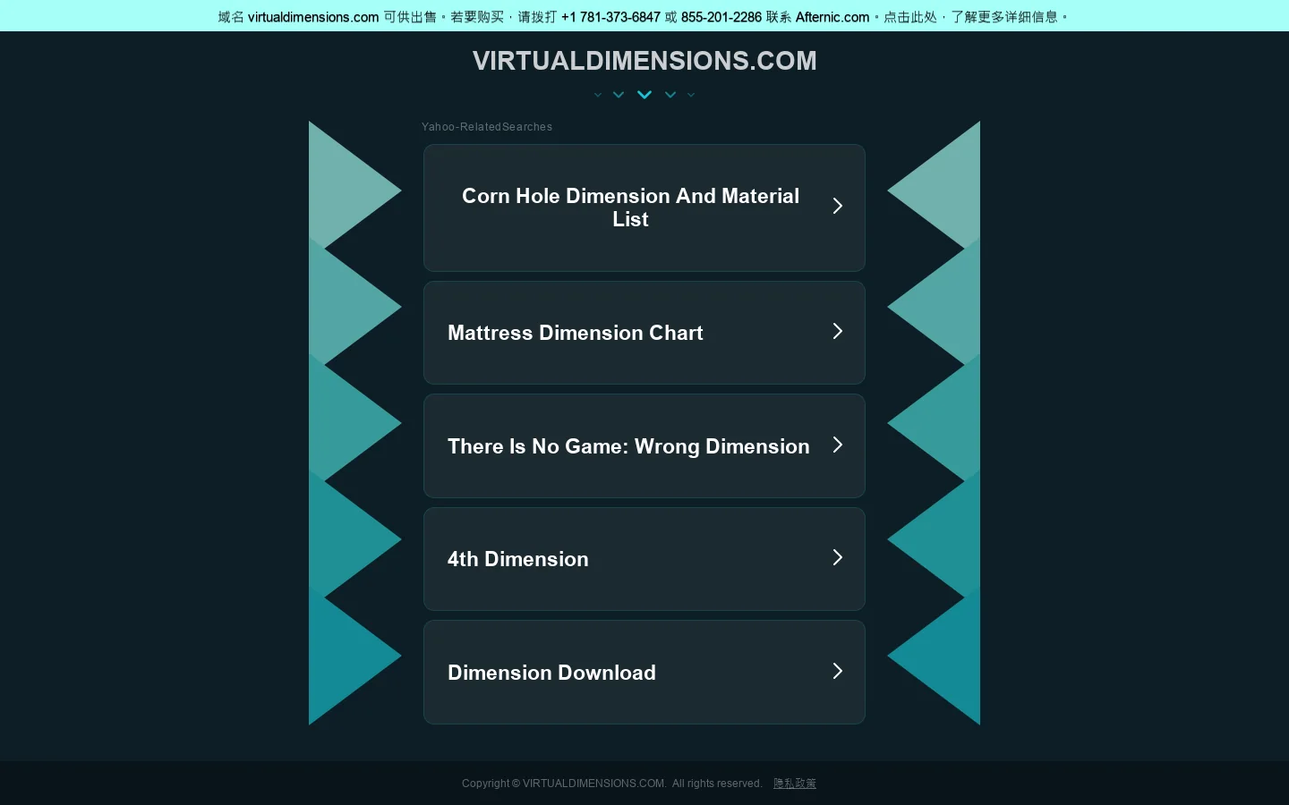 VIRTUALDIMENSIONS.COM Homepage screenshot