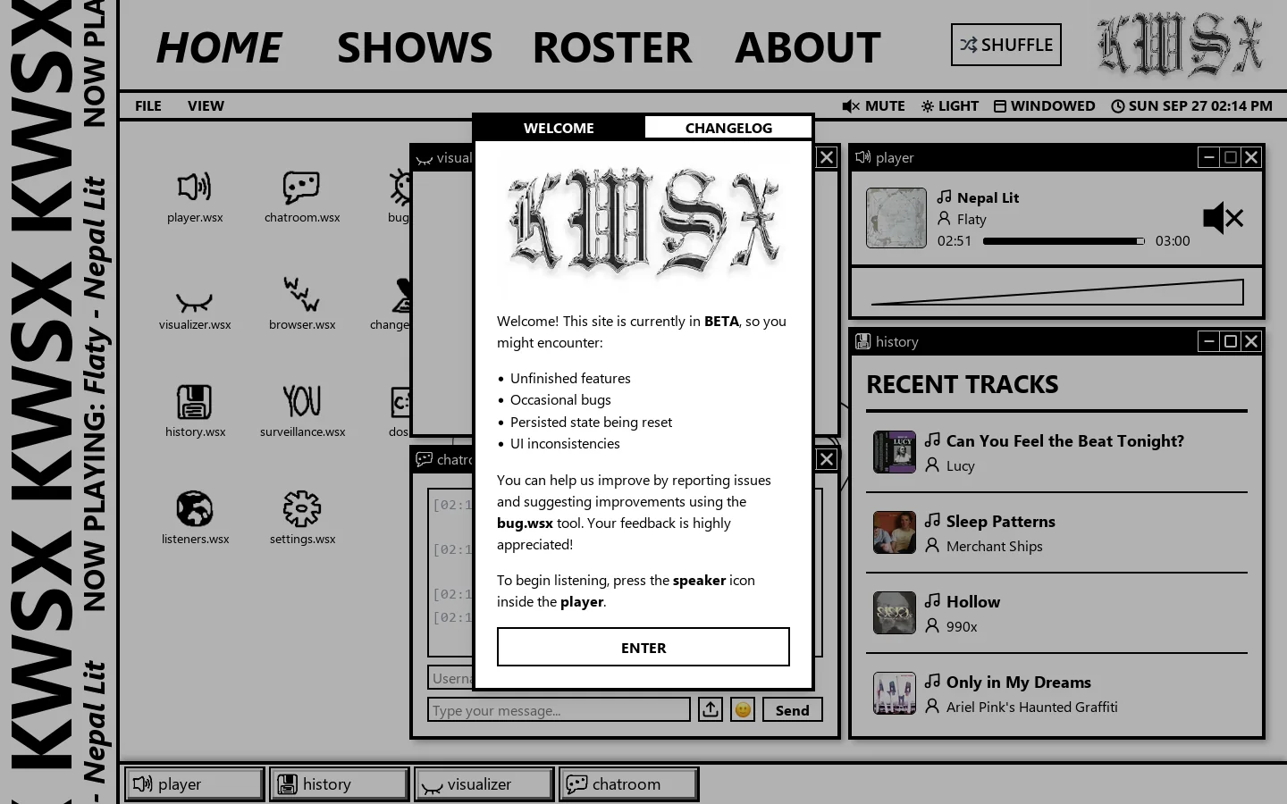 KWSX Radio Homepage screenshot