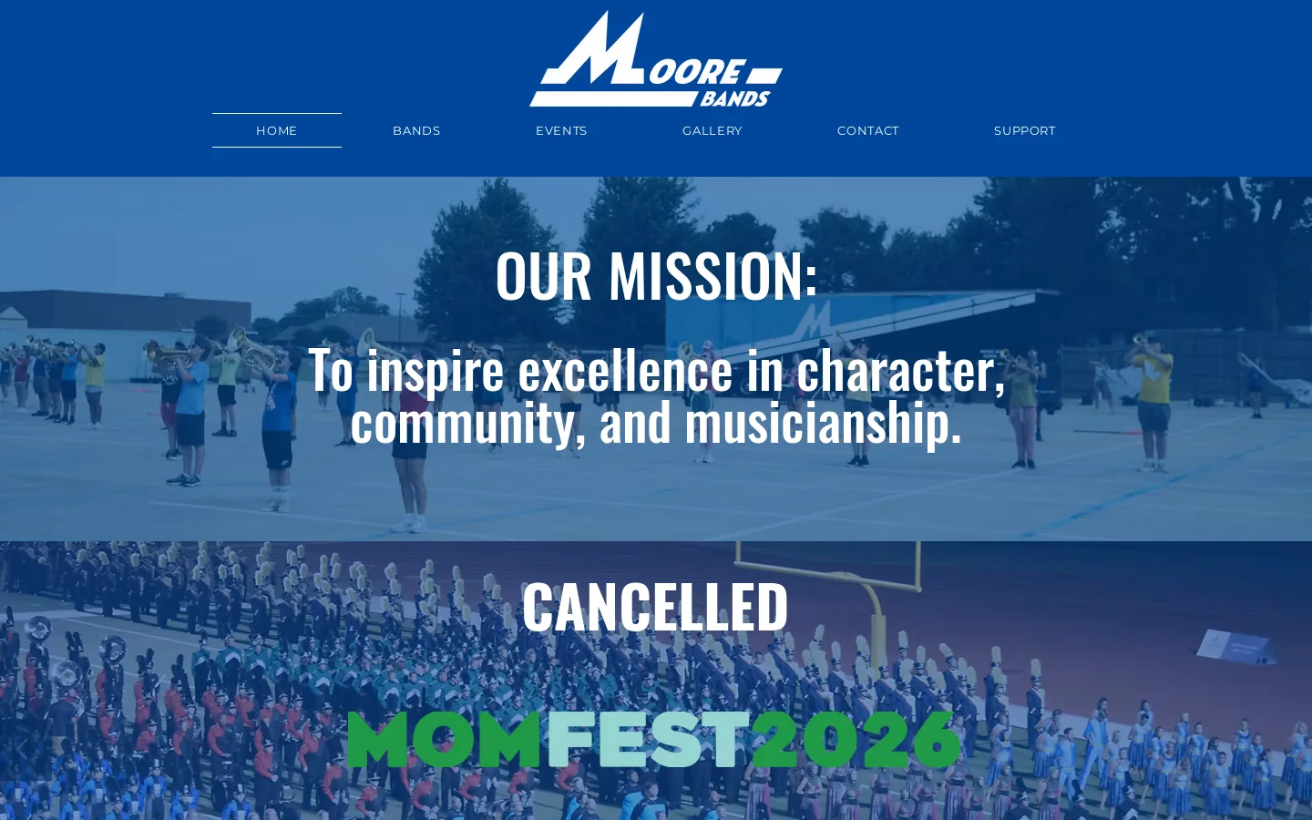 Moore High School Band Homepage screenshot