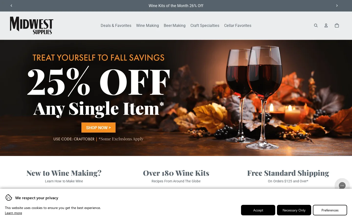 Midwest Supplies Homepage screenshot