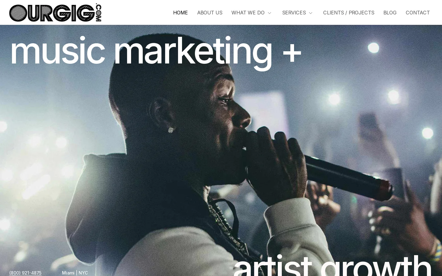 OURGIG Agency Homepage screenshot