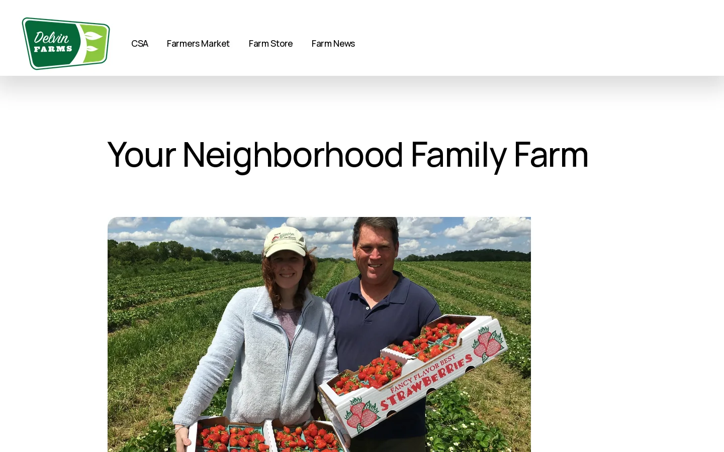 Delvin Farms Homepage screenshot