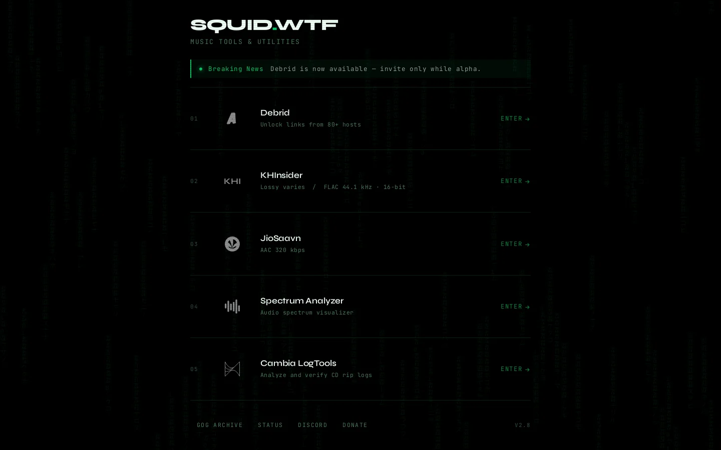 SQUID.WTF Homepage screenshot