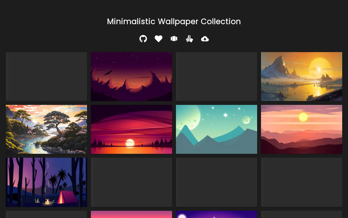 Minimalistic Wallpaper Collection Homepage screenshot