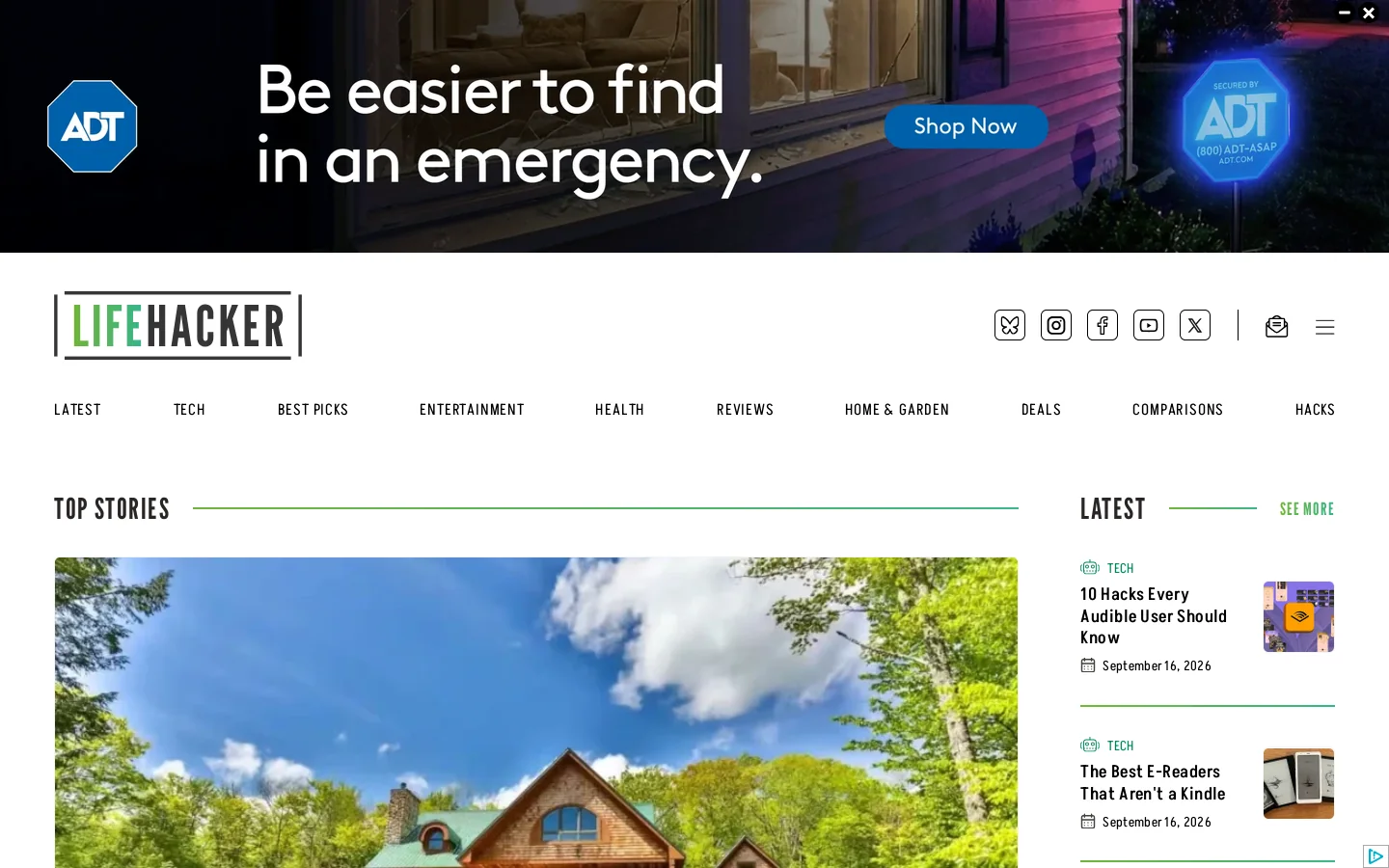 Lifehacker Homepage screenshot
