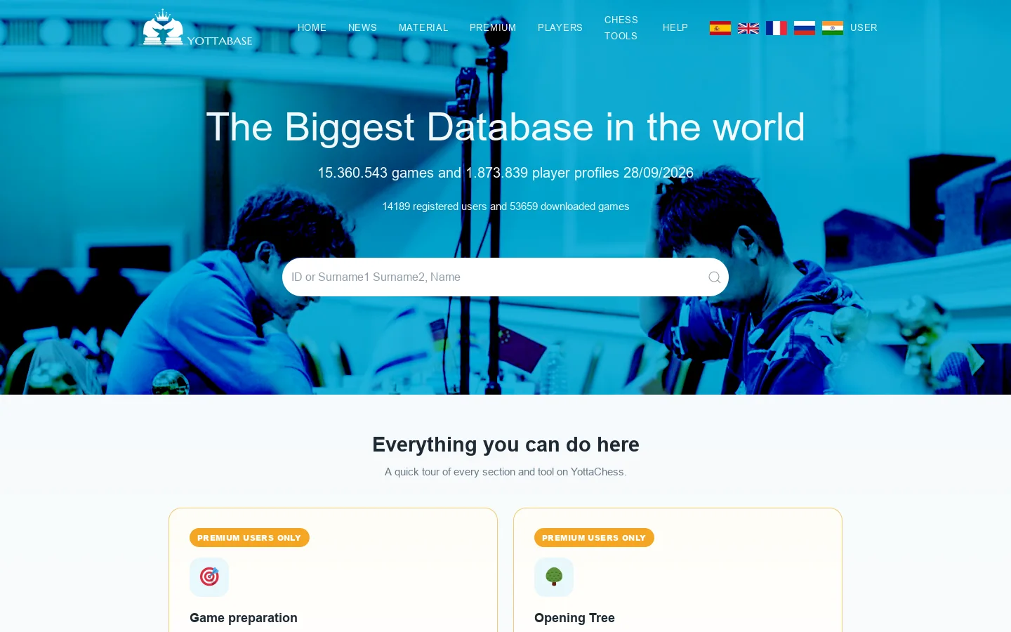 YottaBase - The Biggest Database in the world Homepage screenshot