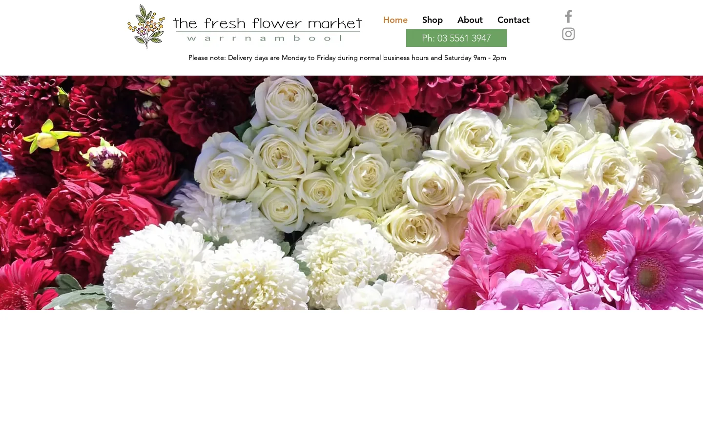 The Fresh Flower Market Warrnambool Homepage screenshot