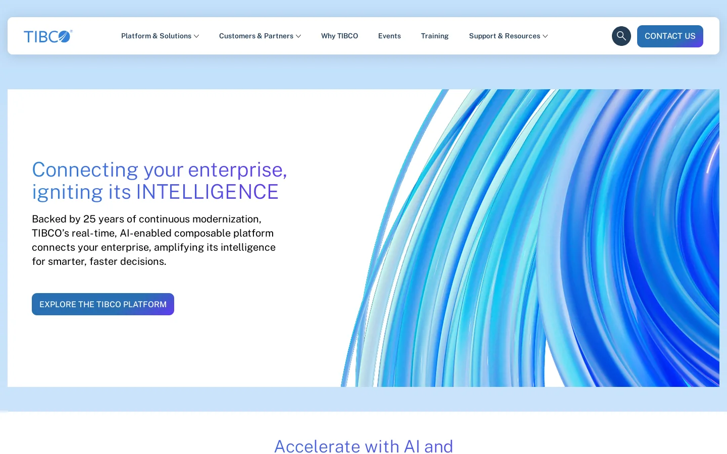 TIBCO Platform Homepage screenshot