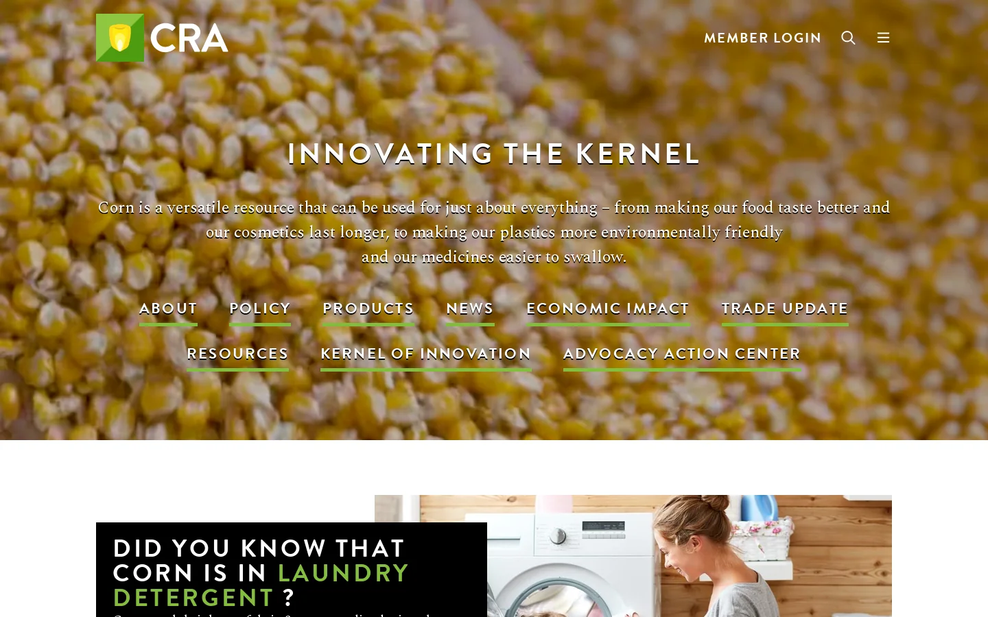 Corn Refiners Association Homepage screenshot