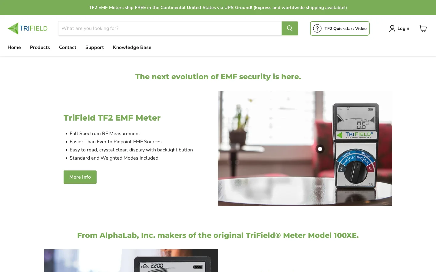 Trifield Homepage screenshot