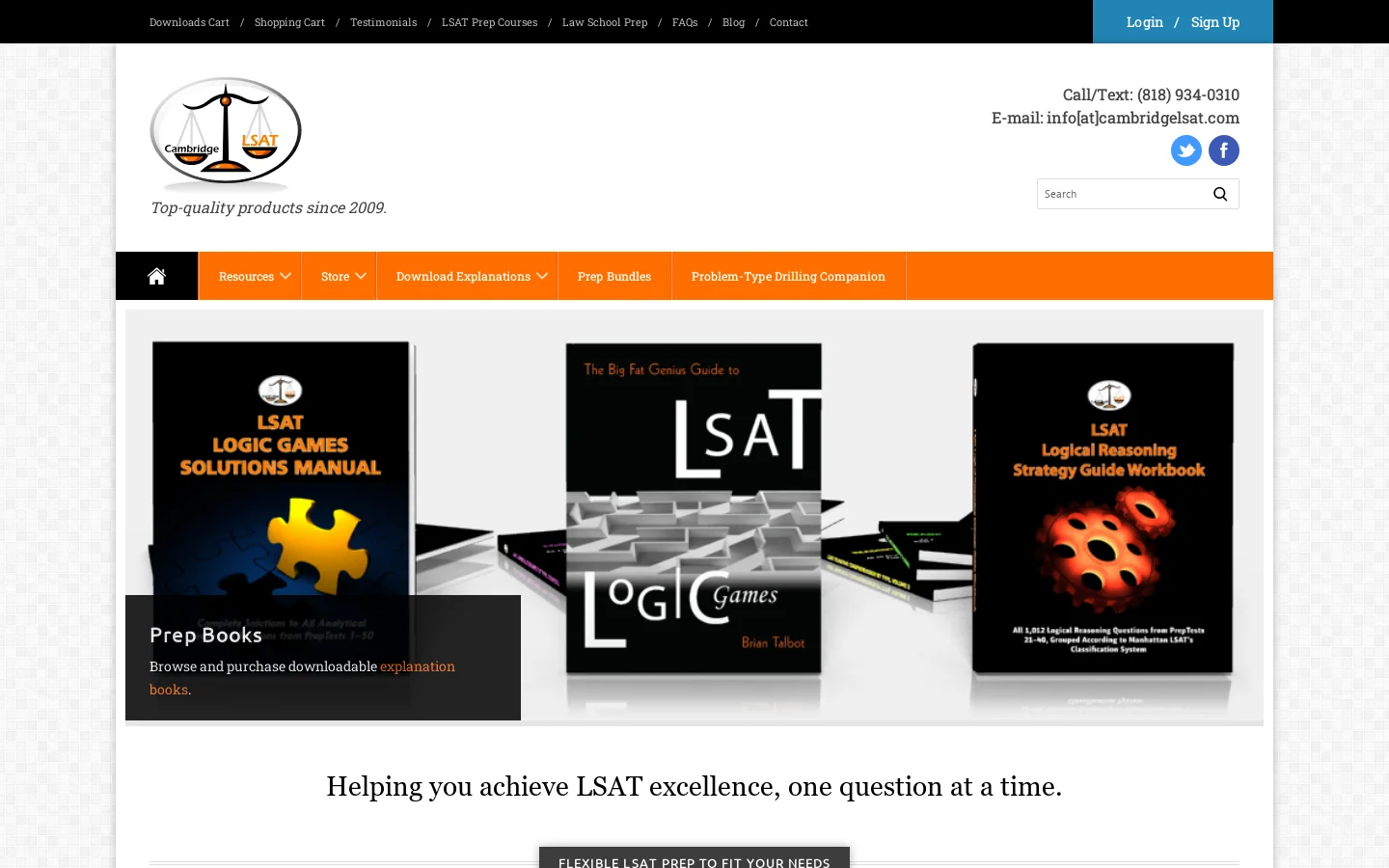 Cambridge LSAT Homepage screenshot